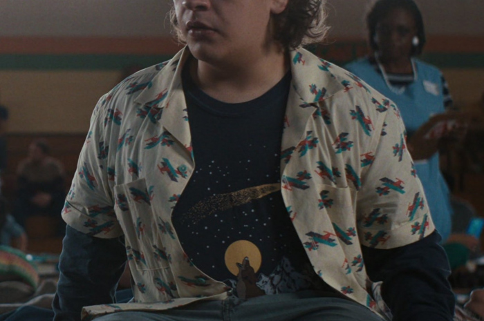 Airplane Print Short Sleeve Shirt Worn by Gaten Matarazzo as Dustin Henderson Outfit Stranger Things TV Show