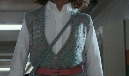 Grey Knitted Vest Worn by Natalia Dyer as Nancy Wheeler Outfit Stranger Things TV Show