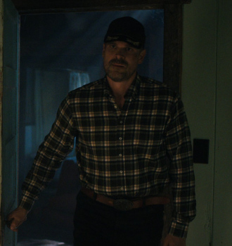 Plaid Long Sleeve Shirt Worn by David Harbour as Jim Hopper Outfit Stranger Things TV Show
