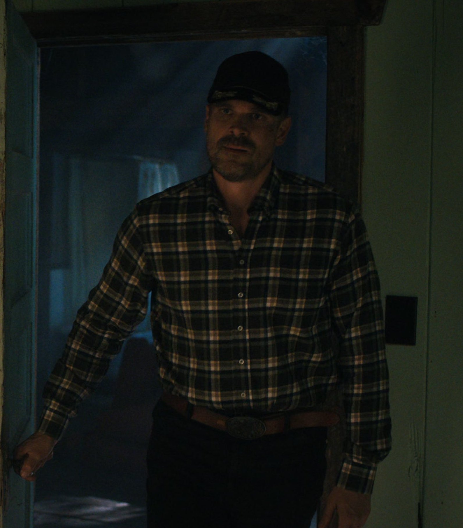 Worn on Stranger Things TV Show - Plaid Long Sleeve Shirt Worn by David Harbour as Jim Hopper