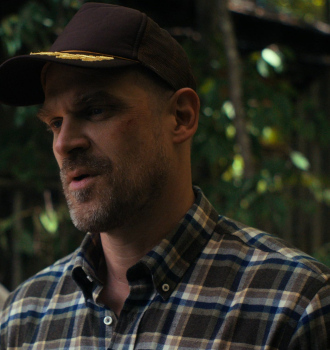 Cap with a Gold Leaf Insignia on the Brim of David Harbour as Jim Hopper Outfit Stranger Things TV Show