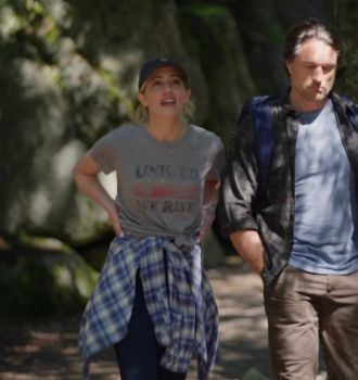 United We Rise Logo Tee of Zibby Allen as Brie Sheridan Outfit Virgin River TV Show