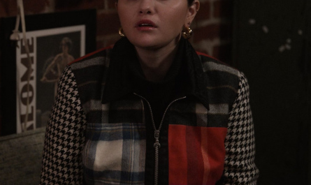 Tartan Pattern Wool Jacket Worn by Selena Gomez as Mabel Mora Outfit Only Murders in the Building TV Show