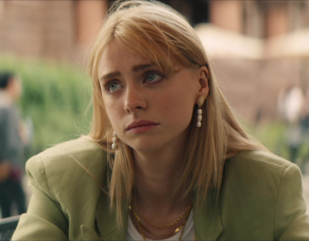 Pearl Drop Gold Earrings of Maddie Phillips as Cate Dunlap in Gen V