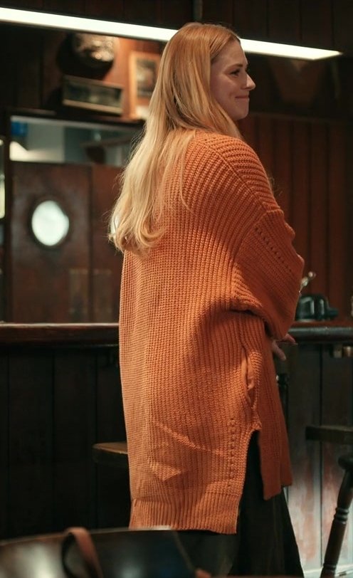 Long Collarless Knitted Sweater Cardigan Worn by Alexandra Breckenridge as Mel Monroe from Virgin River TV Show