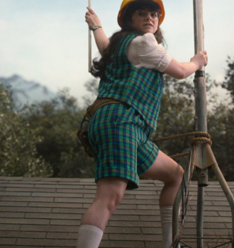 Green Plaid Vest and Shorts Suit Worn by Gabriella Pizzolo as Suzie Bingham Outfit Stranger Things TV Show