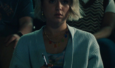 Knit Cardigan of Lizze Broadway as Emma Meyer / Little Cricket Outfit Gen V TV Show