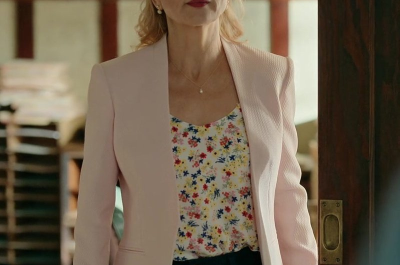 Pink Textured Blazer Jacket Worn by Teryl Rothery as Muriel St. Claire