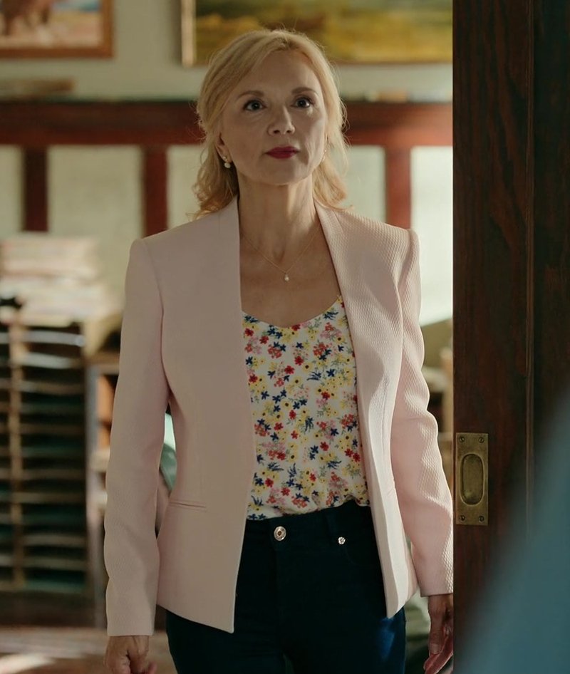 Pink Textured Blazer Jacket Worn by Teryl Rothery as Muriel St. Claire from Virgin River TV Show