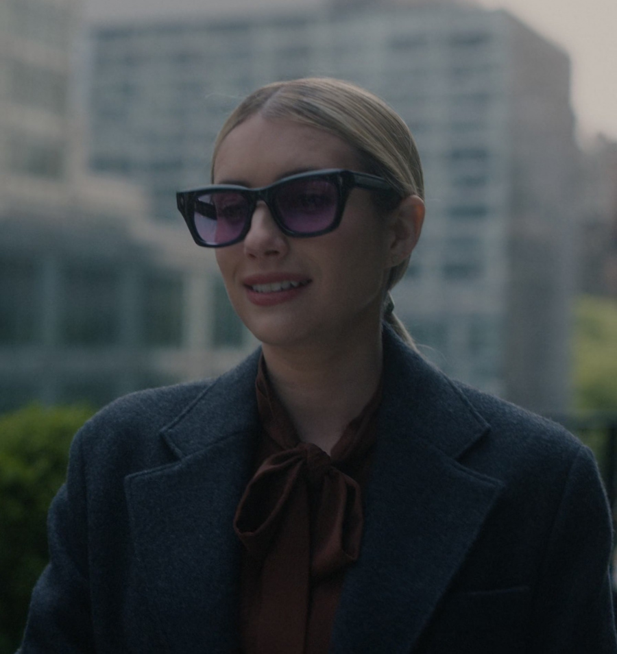 Wayfarer Black Acetate Polarized Tinted Lenses Sunglasses of Emma Roberts as Anna Victoria Alcott