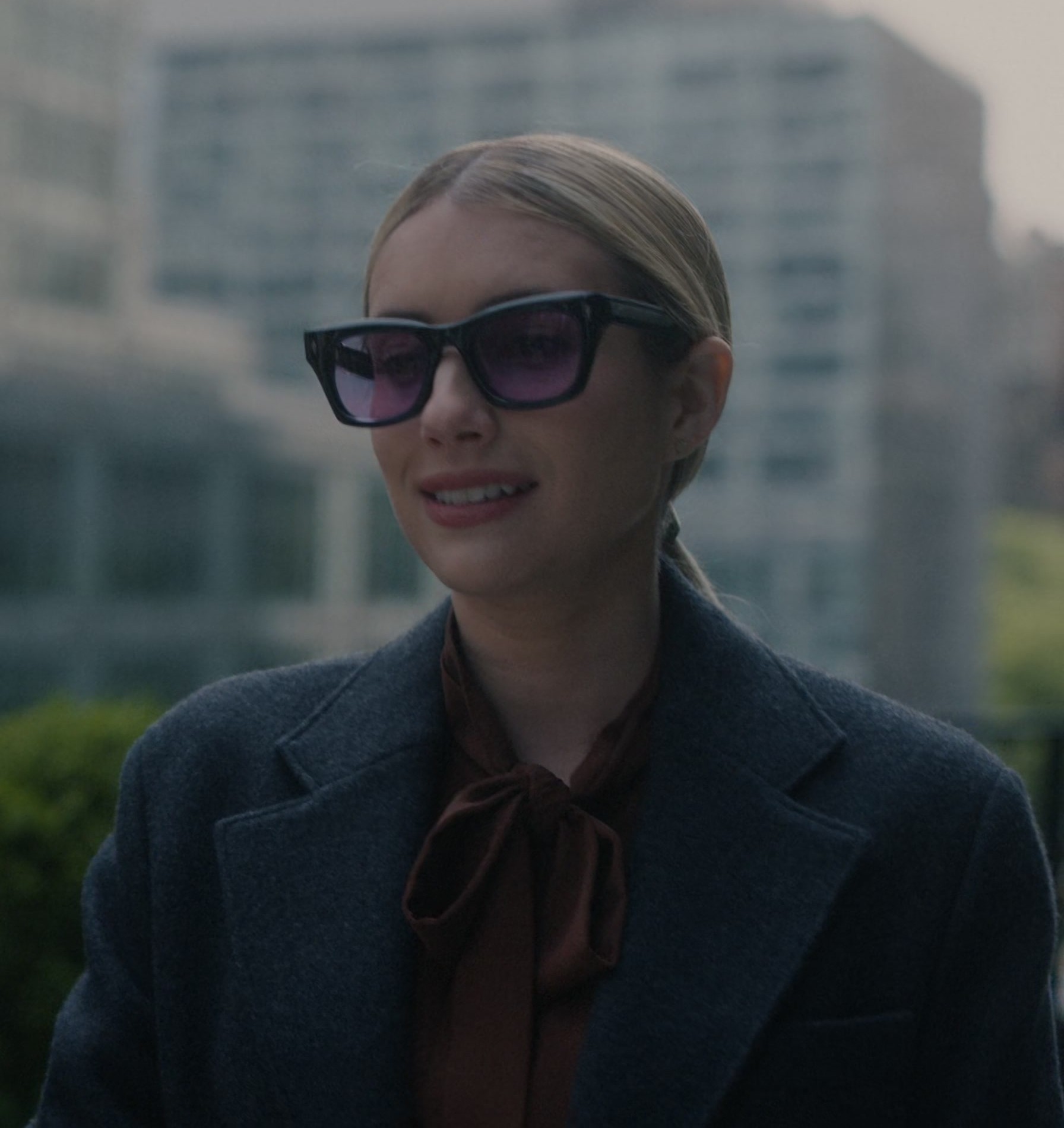 Wayfarer Black Acetate Polarized Tinted Lenses Sunglasses of Emma Roberts as Anna Victoria Alcott