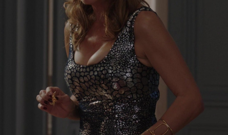 Sequin Silver Dress Worn by Kate Walsh as Madeline Outfit Emily in Paris TV Show