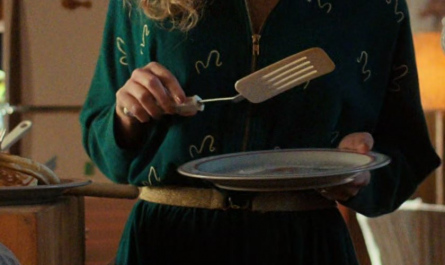 Green Jacket Worn by Cara Buono as Karen Wheeler Outfit Stranger Things TV Show
