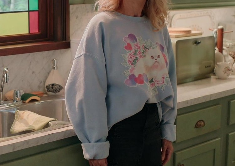 Black Distressed Denim Skirt of Teryl Rothery as Muriel St. Claire