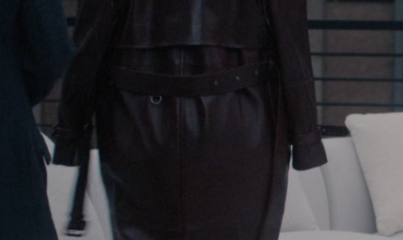 Long Leather Coat Worn by Kim Kardashian as Siobhan Corbyn Outfit American Horror Story TV Show