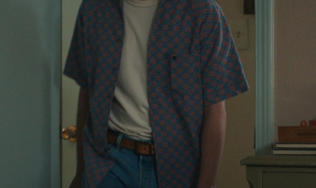Printed Short Sleeve Shirt Worn by Charlie Heaton as Jonathan Byers Outfit Stranger Things TV Show