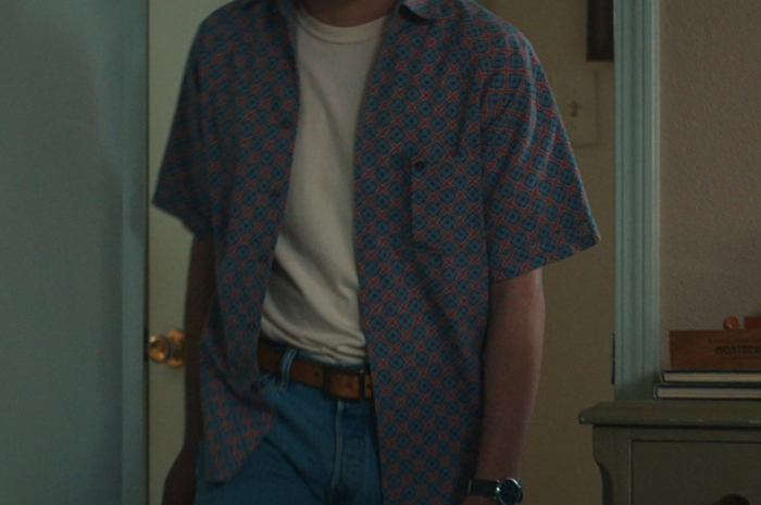 Printed Short Sleeve Shirt Worn by Charlie Heaton as Jonathan Byers Outfit Stranger Things TV Show