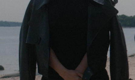 Black Leather Biker Jacket Worn by Kim Kardashian as Siobhan Corbyn Outfit American Horror Story TV Show