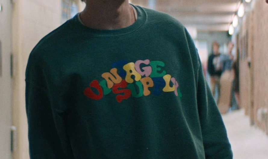 Vintage Supply Logo Sweatshirt Worn by Asa Germann as Sam Riordan