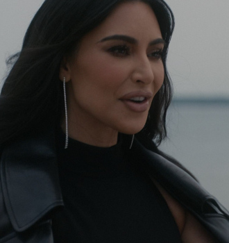 Long Diamond Earrings of Kim Kardashian as Siobhan Corbyn Outfit American Horror Story TV Show