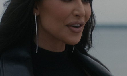 Long Diamond Earrings of Kim Kardashian as Siobhan Corbyn Outfit American Horror Story TV Show