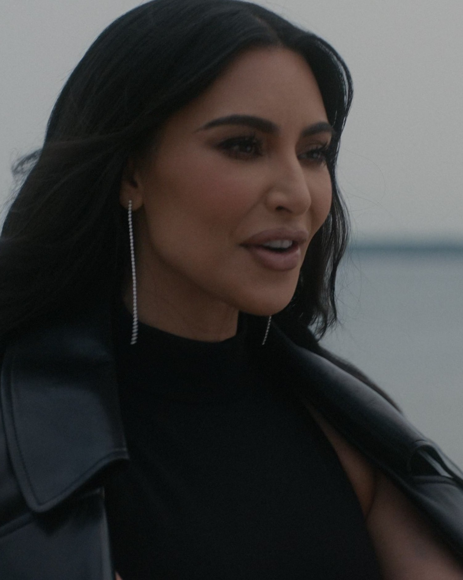 Worn on American Horror Story TV Show - Long Diamond Earrings of Kim Kardashian as Siobhan Corbyn