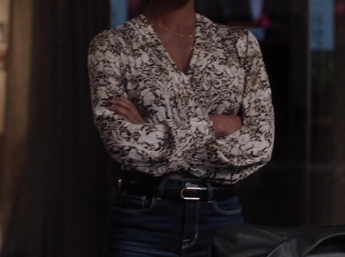 Animal Print V-Neck Blouse of Shanola Hampton as Gabi Mosely