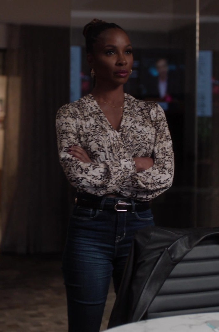 Animal Print V-Neck Blouse of Shanola Hampton as Gabi Mosely