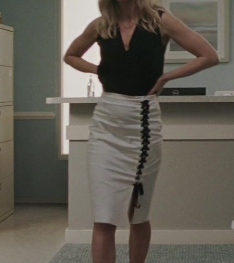 White Lace Up Pencil Skirt of Emily Blunt as Liza Drake