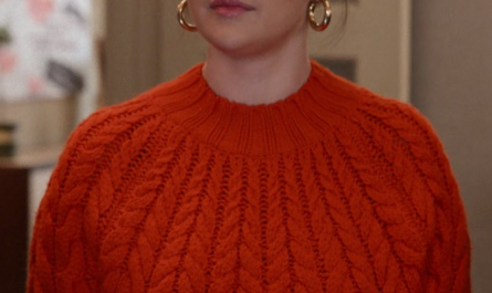 Solid Cable Knit Raglan Sleeve Sweater Worn by Selena Gomez as Mabel Mora Outfit Only Murders in the Building TV Show