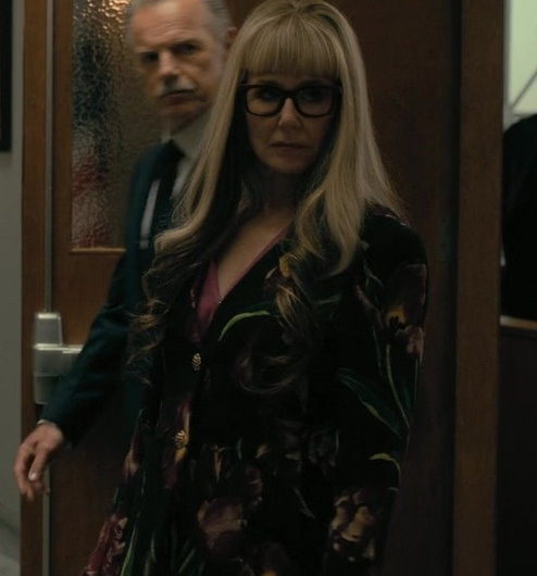 Floral Pattern Black Blazer Worn by Mary McDonnell as Madeline Usher