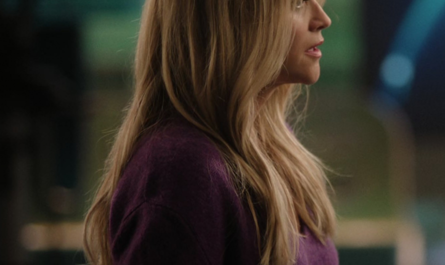 Purple V-Neck Short Sleeve Sweater Worn by Reese Witherspoon as Bradley Jackson