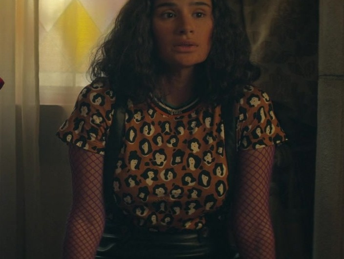 Lady Face – Leopard Print T-Shirt Worn by Diane Guerrero as Kay Challis / Crazy Jane