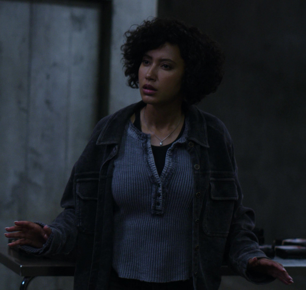 Charcoal Top of Andy Allo as Nora Antony in Upload