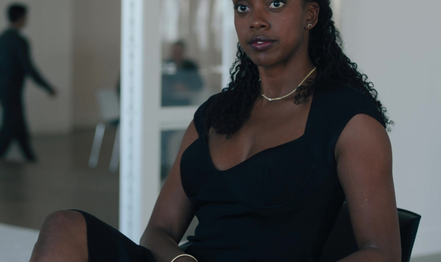 Sleeveless Black A-Line Midi Dress of Condola Rashād as Kate Sacker