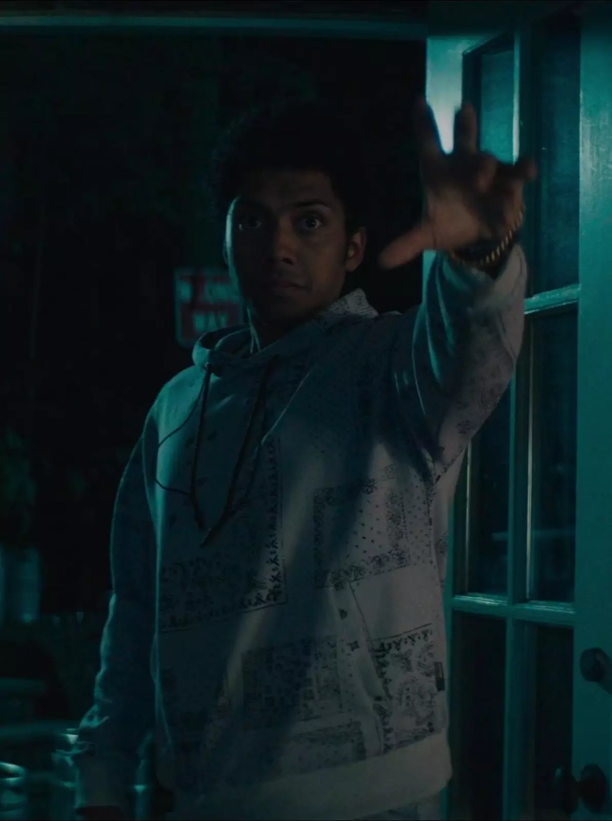 Worn on Gen V TV Show - Ethnic Pattern Hoodie Worn by Chance Perdomo as Andre Anderson