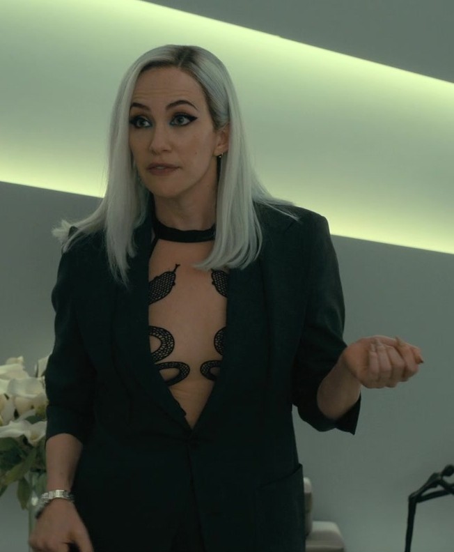Black Cut-Out Blouse with Intricate Lace Detailing of Kate Siegel as Camille L'Espanaye