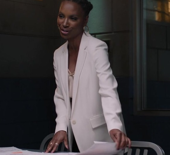 Ivory Single-Button Blazer of Shanola Hampton as Gabi Mosely