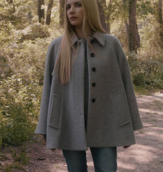 Caped Wool-Blend Coat Worn by Emma Roberts as Anna Victoria Alcott Outfit American Horror Story TV Show