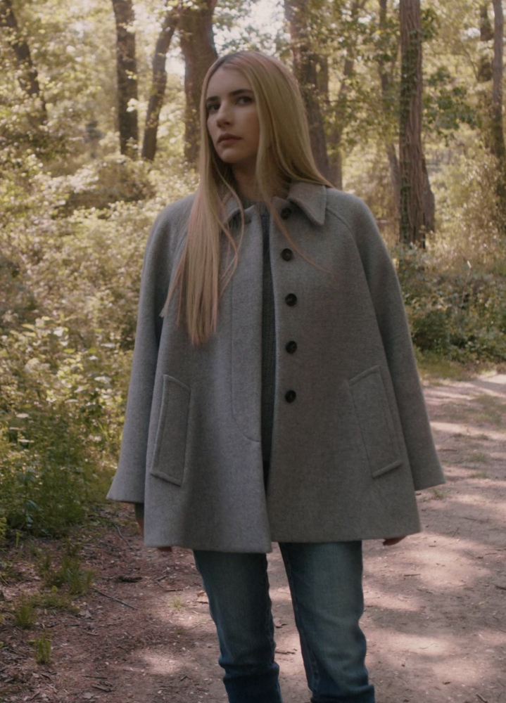 Caped Wool-Blend Coat Worn by Emma Roberts as Anna Victoria Alcott