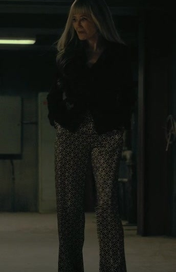 Geometric Patterned Flare Trousers of Mary McDonnell as Madeline Usher