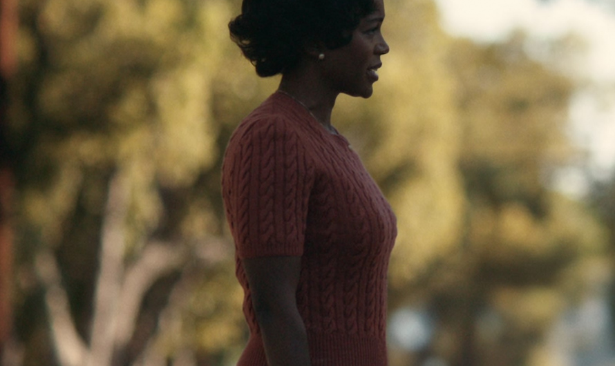 Rust Cable-Knit Short Sleeve Sweater Worn by Aja Naomi King as Harriet Slone