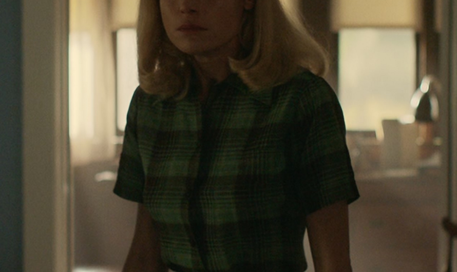 Green Tartan Plaid Short Sleeve Shirt Worn by Brie Larson as Elizabeth Zott