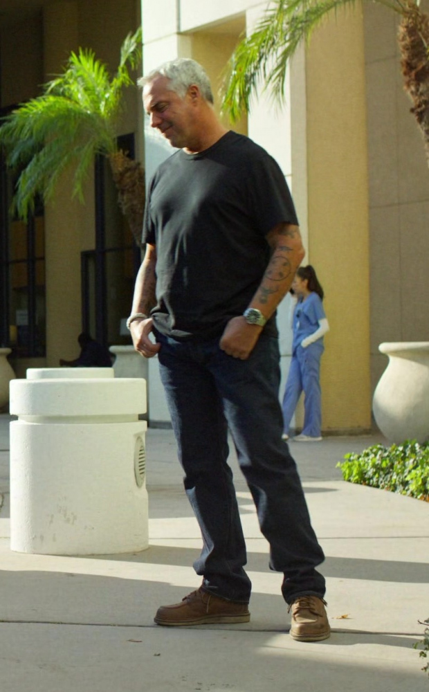 casual brown leather lace-up shoes - Titus Welliver (Hieronymus "Harry" Bosch) - Bosch: Legacy TV Show