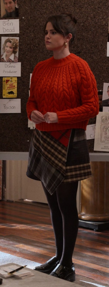 multicolor check pattern wool skirt - Selena Gomez (Mabel Mora) - Only Murders in the Building TV Show
