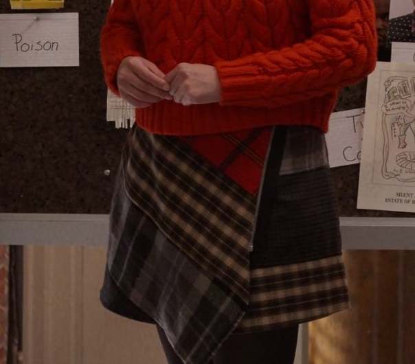 Multicolor Check Pattern Wool Skirt of Selena Gomez as Mabel Mora