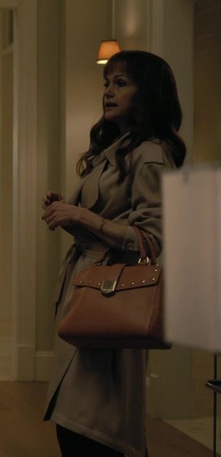 Worn on The Fall of the House of Usher TV Show - Brown Leather Bag of Carla Gugino as Verna