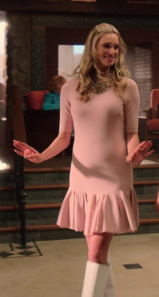 Pink Ruffled Hem Mini Dress of Allegra Edwards as Ingrid Kannerman
