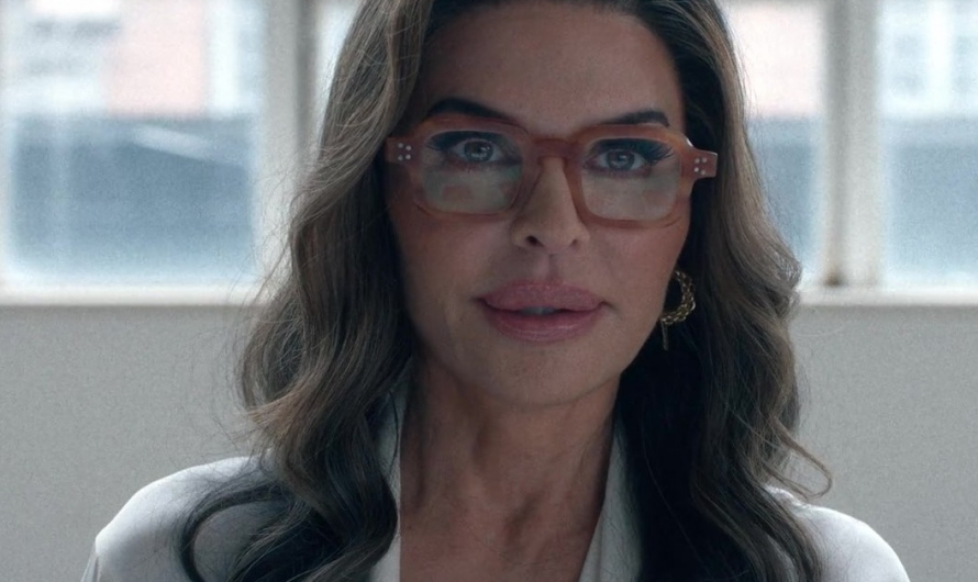 Rose-Tinted Rectangular Eyeglasses  Worn by Lisa Rinna