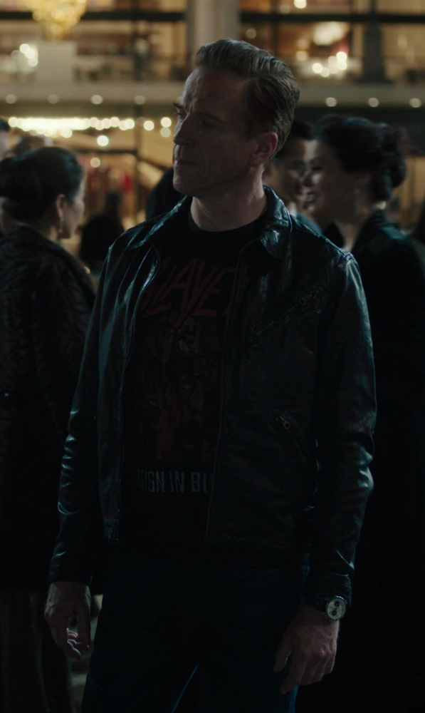 Black Leather Jacket Worn by Damian Lewis	as Robert "Bobby" Axelrod